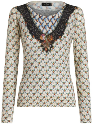 

Floral-print knitted top, ETRO Floral-print knitted top