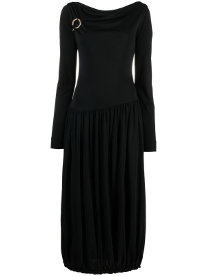 

Long-sleeve asymmetric midi dress, Lanvin Long-sleeve asymmetric midi dress