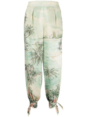 

High-rise palm tree-print trousers, ZIMMERMANN High-rise palm tree-print trousers