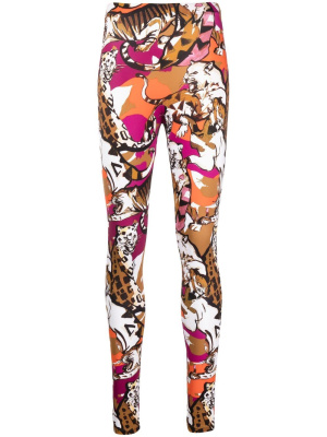 

Cat-print high-waisted leggings, Roberto Cavalli Cat-print high-waisted leggings