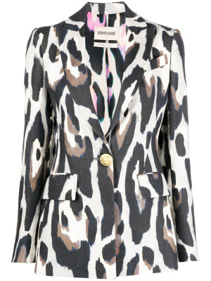 

Animal-print tailored blazer, Roberto Cavalli Animal-print tailored blazer