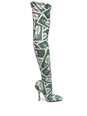 

Million Dollar Boomerang thigh-high 115mm boots, VETEMENTS Million Dollar Boomerang thigh-high 115mm boots