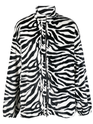 

Zebra-pattern zip-fastening coat, VETEMENTS Zebra-pattern zip-fastening coat