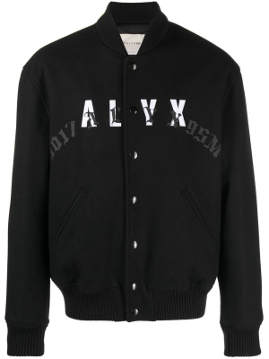 

Leather-logo bomber jacket, 1017 ALYX 9SM Leather-logo bomber jacket