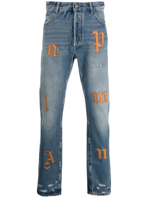 

Logo-patch regular jeans, Palm Angels Logo-patch regular jeans