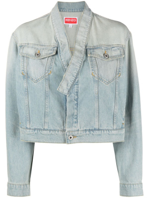 

Faded-effect cropped denim jacket, Kenzo Faded-effect cropped denim jacket