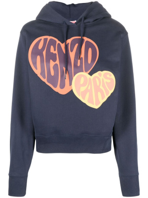 

Logo-flocked cotton hoodie, Kenzo Logo-flocked cotton hoodie