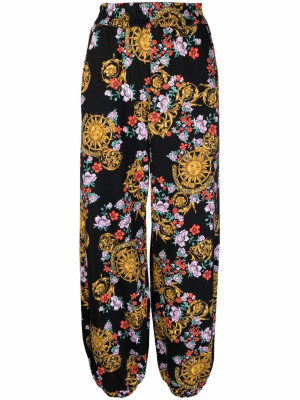 

Sun Flower Garland trousers, Versace Jeans Couture Sun Flower Garland trousers