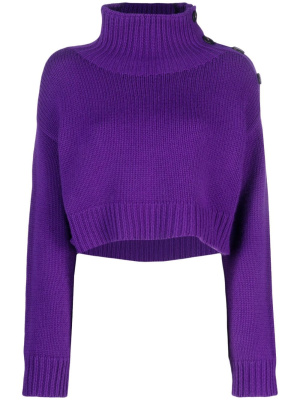 

High-neck cropped jumper, Yves Salomon High-neck cropped jumper