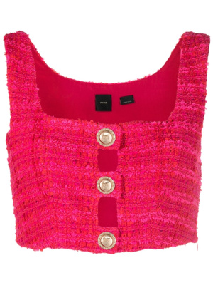 

Sleeveless tweed cropped top, PINKO Sleeveless tweed cropped top