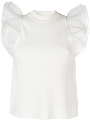 

Ruffle-trim knitted top, Karl Lagerfeld Ruffle-trim knitted top