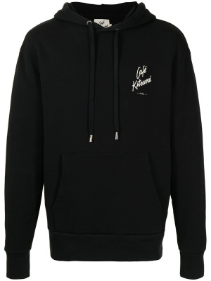

Café Kitsuné print drawstring hoodie, CAFÉ KITSUNÉ Café Kitsuné print drawstring hoodie