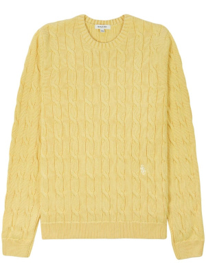 

Logo-embroidered cable-knit jumper, Sporty & Rich Logo-embroidered cable-knit jumper