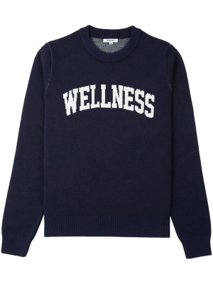 

Text-print wool jumper, Sporty & Rich Text-print wool jumper