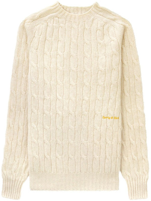 

Embroidered-logo cable-knit jumper, Sporty & Rich Embroidered-logo cable-knit jumper