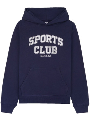 

Varsity logo-print cotton hoodie, Sporty & Rich Varsity logo-print cotton hoodie