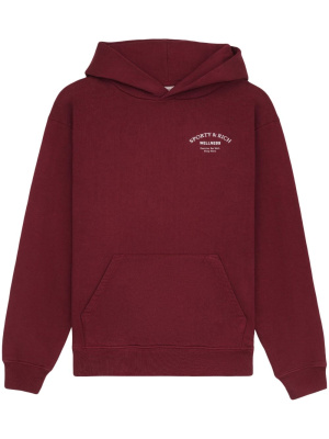 

Logo-embroidered cotton hoodie, Sporty & Rich Logo-embroidered cotton hoodie