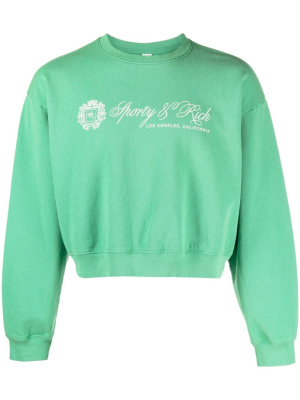 

Logo-print cropped sweatshirt, Sporty & Rich Logo-print cropped sweatshirt