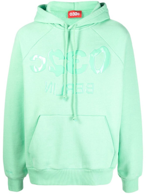 

Logo-print pullover hoodie, 032c Logo-print pullover hoodie