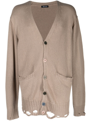

V-neck distressed cardigan, Undercoverism V-neck distressed cardigan