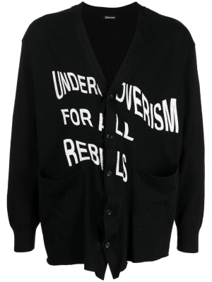

Logo-print V-neck cardigan, Undercoverism Logo-print V-neck cardigan
