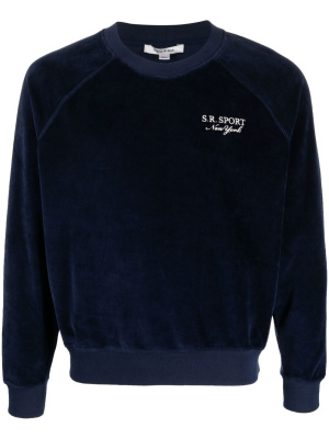

Logo-embroidered long-sleeve sweatshirt, Sporty & Rich Logo-embroidered long-sleeve sweatshirt