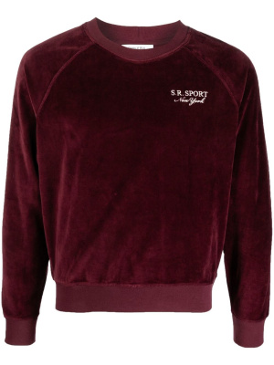 

Logo-embroidered long-sleeve sweatshirt, Sporty & Rich Logo-embroidered long-sleeve sweatshirt