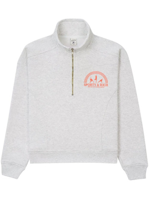 

Logo-print zip-up jumper, Sporty & Rich Logo-print zip-up jumper