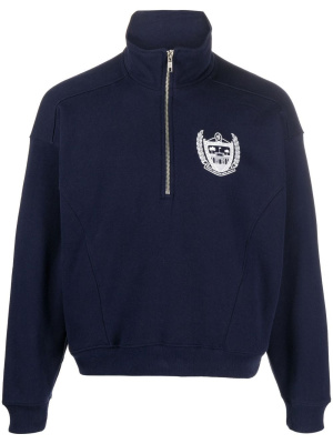 

Logo-print zip-up sweatshirt, Sporty & Rich Logo-print zip-up sweatshirt