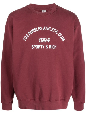 

Logo-print cotton sweatshirt, Sporty & Rich Logo-print cotton sweatshirt