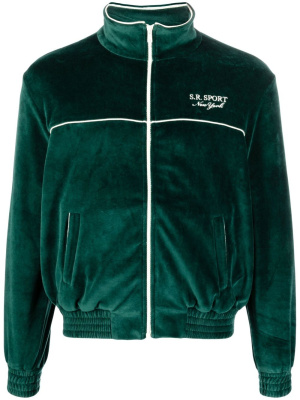 

Logo-embroidered zipped sweatshirt, Sporty & Rich Logo-embroidered zipped sweatshirt