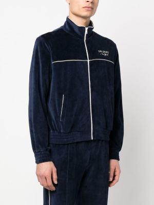 

Logo-embroidered zipped sweatshirt, Sporty & Rich Logo-embroidered zipped sweatshirt