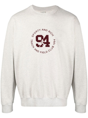 

Logo-print crew-neck sweatshirt, Sporty & Rich Logo-print crew-neck sweatshirt