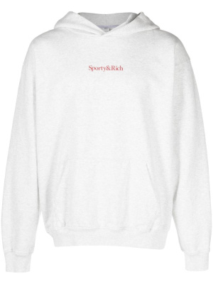 

Logo-print cotton hoodie, Sporty & Rich Logo-print cotton hoodie