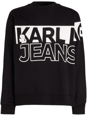 

Logo-print organic-cotton sweatshirt, Karl Lagerfeld Jeans Logo-print organic-cotton sweatshirt