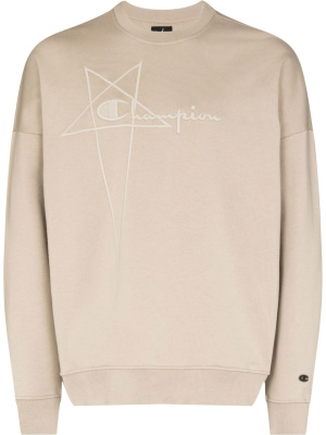 

X Champion logo-embroidered sweatshirt, Rick Owens X Champion X Champion logo-embroidered sweatshirt