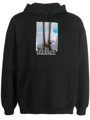 

Graphic-print drawstring hoodie, PACCBET Graphic-print drawstring hoodie