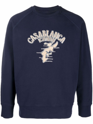 

Logo-print crew neck sweatshirt, Casablanca Logo-print crew neck sweatshirt