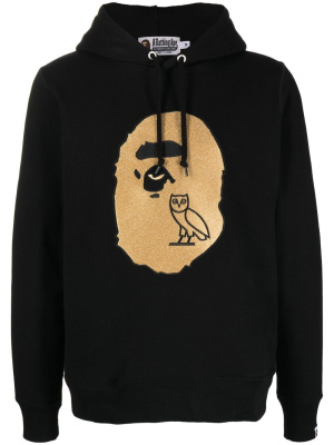 

Logo-patch cotton hoodie, A BATHING APE® Logo-patch cotton hoodie