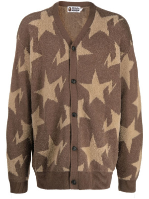 

Star-pattern V-neck cardigan, A BATHING APE® Star-pattern V-neck cardigan