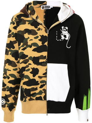 

Panelled camouflage print zip-up hoodie, A BATHING APE® Panelled camouflage print zip-up hoodie