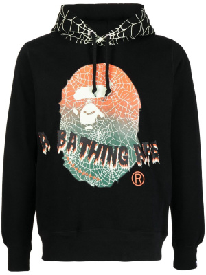 

Logo-print detail hoodie, A BATHING APE® Logo-print detail hoodie