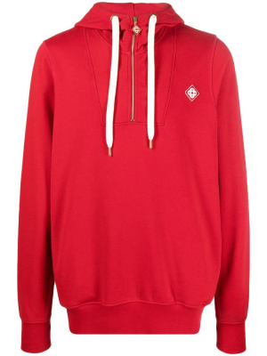 

Logo-patch zip-neck hoodie, Casablanca Logo-patch zip-neck hoodie
