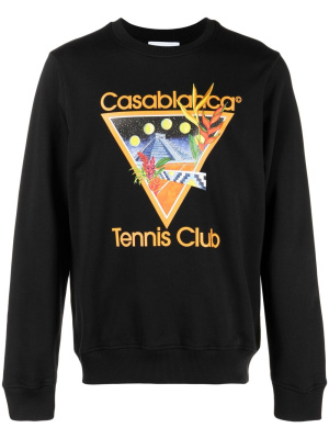 

Logo-print cotton sweatshirt, Casablanca Logo-print cotton sweatshirt
