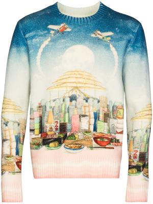 

Café-print crew-neck sweatshirt, Casablanca Café-print crew-neck sweatshirt