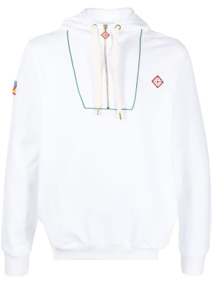 

Half-zip drawstring hoodie, Casablanca Half-zip drawstring hoodie