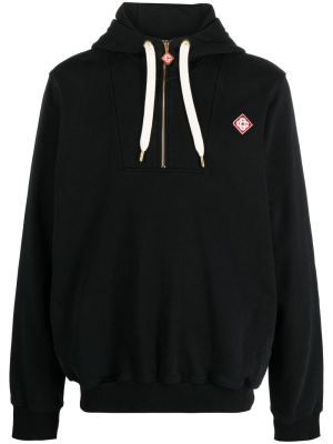 

Logo-patch half-zip hoodie, Casablanca Logo-patch half-zip hoodie