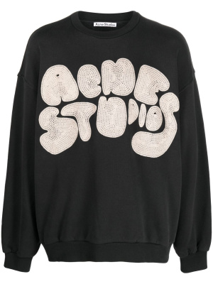 

Logo-embroidered long-sleeve sweatshirt, Acne Studios Logo-embroidered long-sleeve sweatshirt