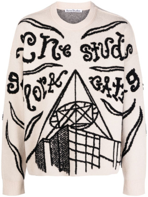 

Logo-jacquard long-sleeve jumper, Acne Studios Logo-jacquard long-sleeve jumper