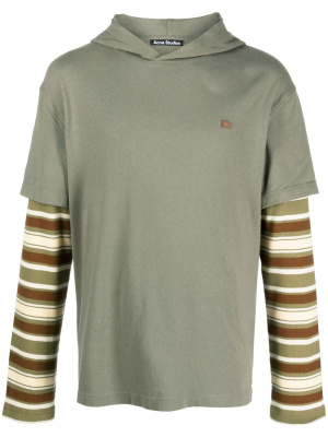 

Sleeve-overlay striped hoodie, Acne Studios Sleeve-overlay striped hoodie